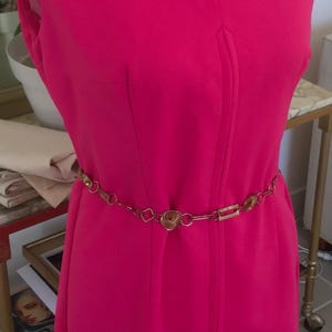 French vintage couture pink dress