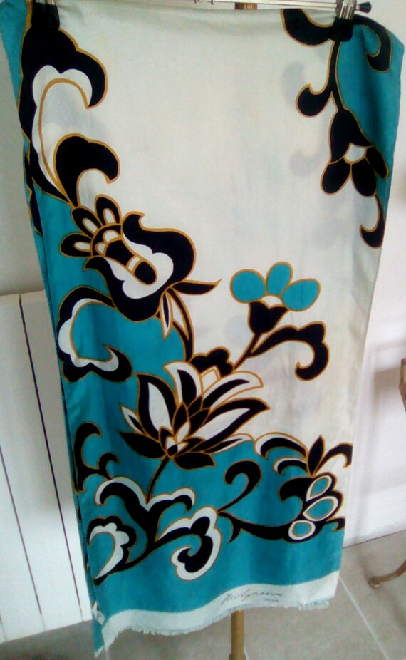 Foulard Authentique Molyneux Années 1960 - 100% Soie - Occasion - Multicouleur