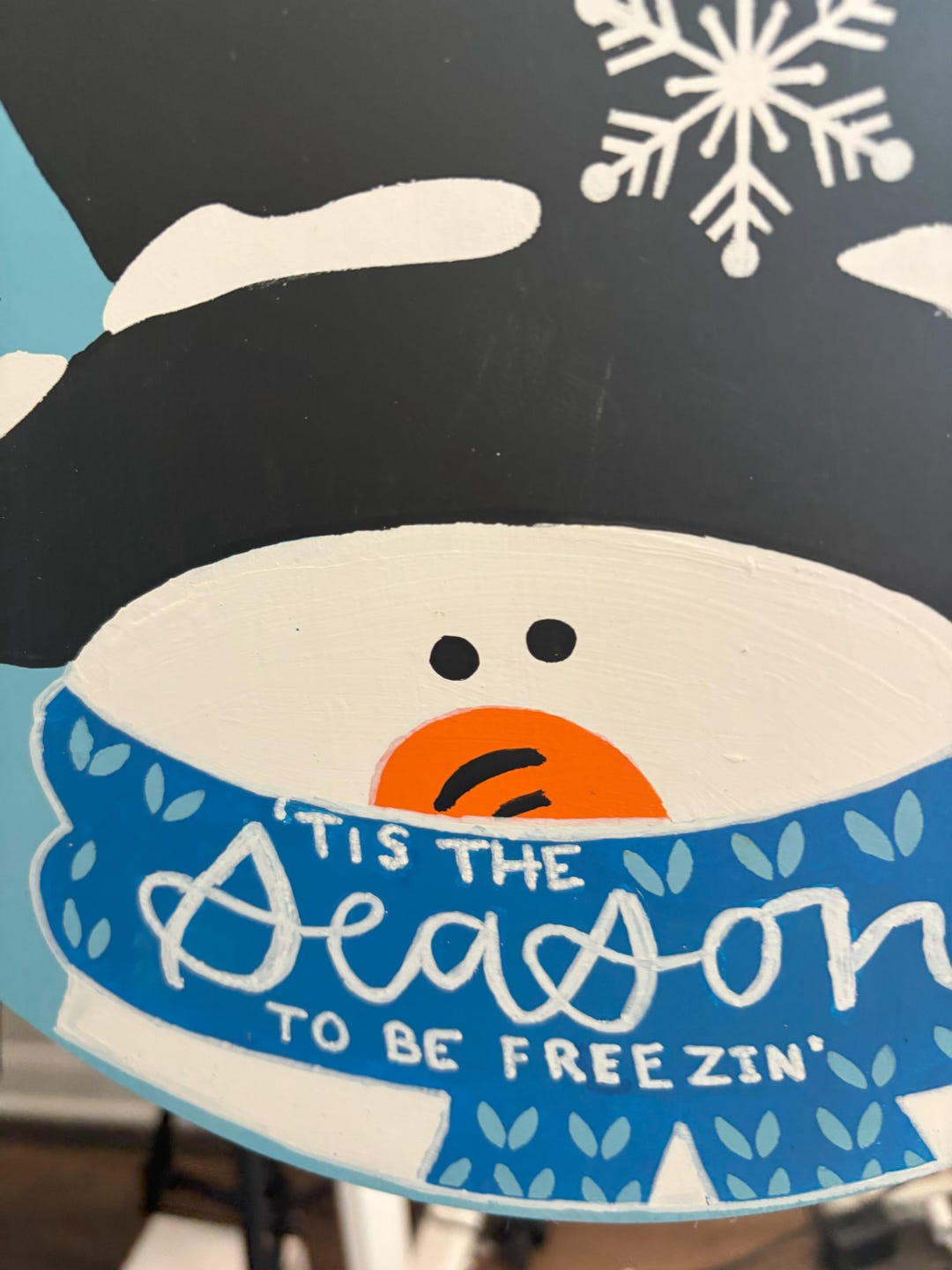 Snowman Door Hanger-blue or Purple - Etsy
