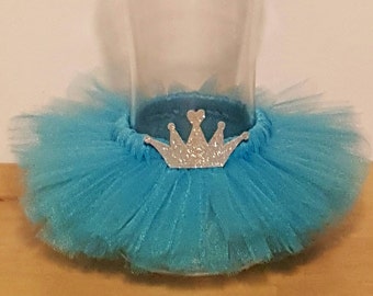 VASE TUTU princess party decoration centerpiece crown birthday wedding turquoise baby shower bridal wine bottle sweet 16 ballerina mason jar