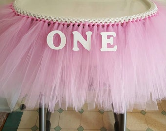 Pink High Chair Tutu - READY TO SHIP! 1st Birthday Decorations