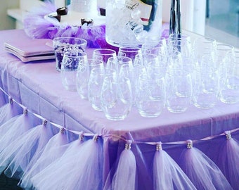 tulle table skirt tassel garland Bridal Shower tassel banner cake smash baby shower decoration birthday party banner hanging tassel decor