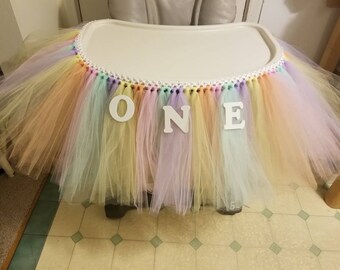 HIGH CHAIR TUTU - Unicorn 1st Birthday Party Decoration