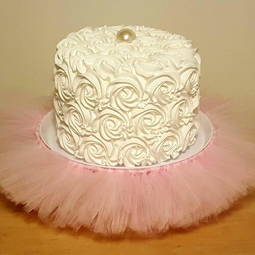 CAKE STAND TUTU princess pink tulle cupcake tier skirt decorations Baby Shower bridal sweet 16 Birthday Party wedding centerpiece ballerina