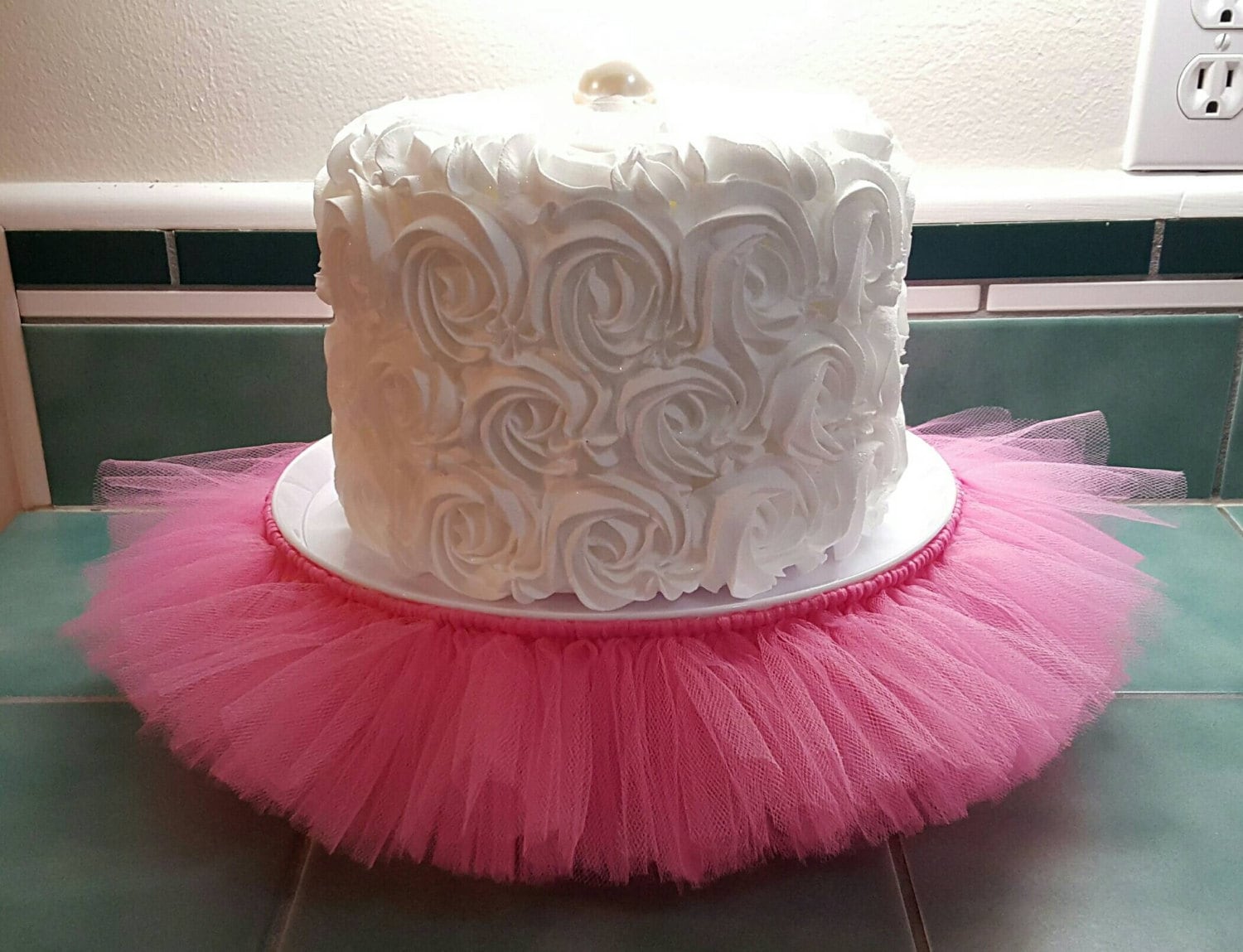 CAKE STAND TUTU Pink cupcake tulle skirt Decorations princess Etsy