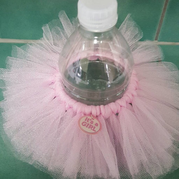 BOTTLE TUTU baby shower Party Favor Gender Reveal * birthday decoration Pink keepsake wedding bridal sweet 16 quinceanera tulle it's a girl