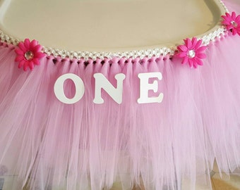 Deluxe HIGH CHAIR TUTU - Pink Princess Party Decoration - First birthday party
