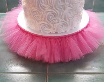 CAKE STAND TUTU Pink cupcake tulle skirt Decorations princess ballerina baby shower birthday party wedding bridal centerpiece quinceanera