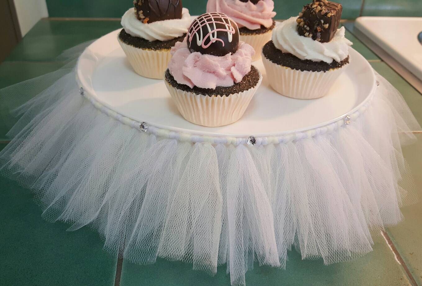 CAKE STAND TUTU White Ivory cupcake tulle skirt decorations Etsy