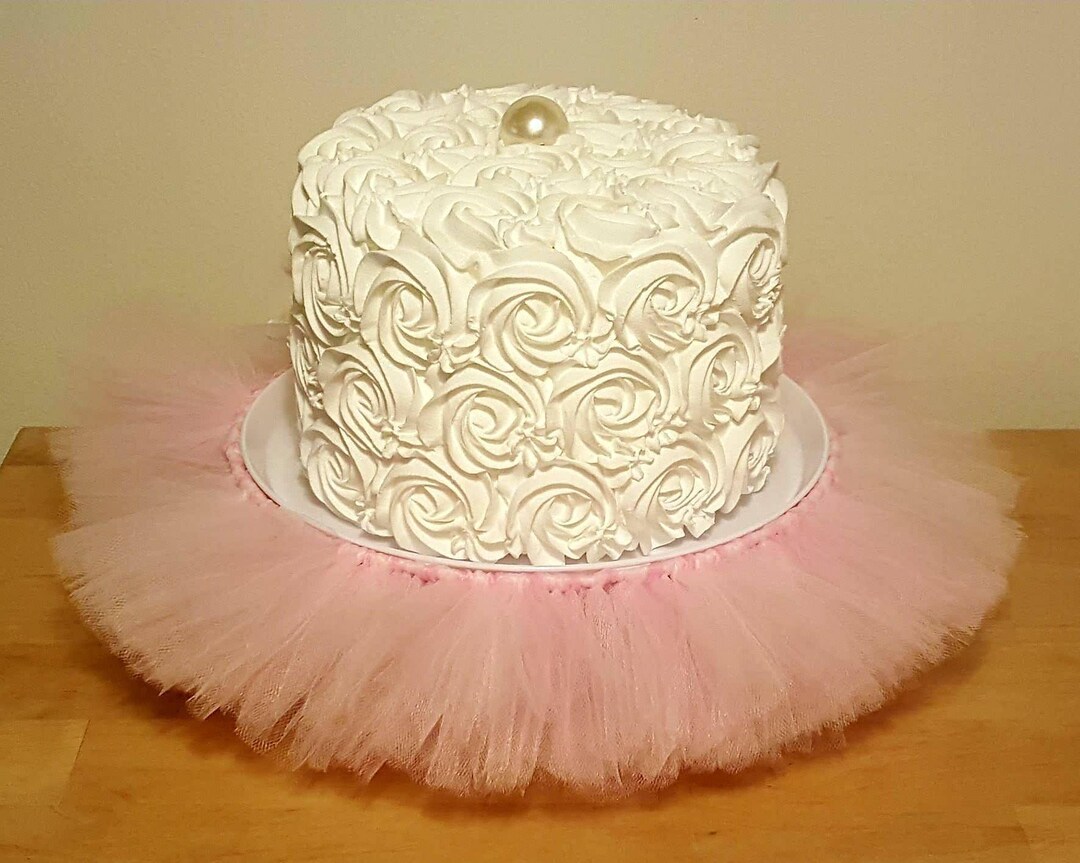 CAKE STAND TUTU Pink Cupcake Skirt Decoration Baby Shower Birthday