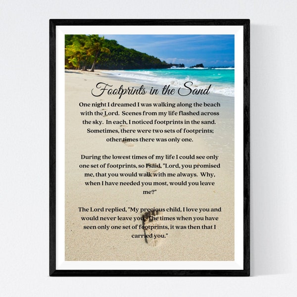Footprints in the Sand Framed Etsy