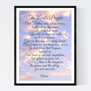 The Lord&#39;s Prayer Art Print: Christian Wall Decor (8x10 inch)