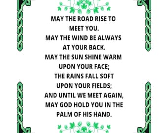 Irish Blessing Art Print: Celtic Wall Decor (8x10 inch)