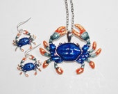 Joan Rivers Crab Pin and Earring Set Signed - S1731