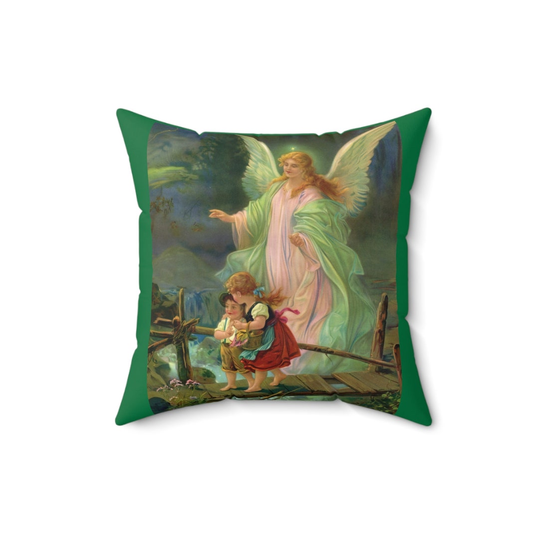 GUARDIAN ANGEL PILLOW for Home Decor or Gift Removable Cover With