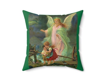 GUARDIAN ANGEL PILLOW for Home Decor or Gift Removable Cover with Hidden Zipper