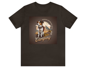 CAMPING T-shirt Dog Design Unisex T-shirt Hiking Shirt Gift for Nature Lover Gift for Him Gift for Her Gift for Camper