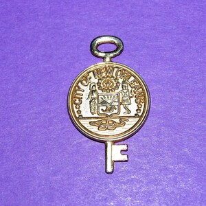 New Orleans Key to the City Gold Plated Charm - T665