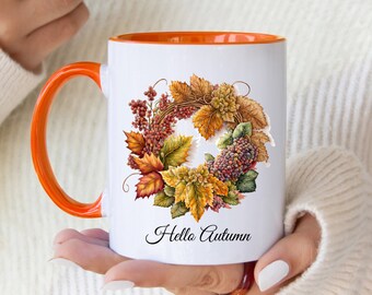 Hello Autumn Keramik-Tasse - Herbstliche Motiv-Tasse Mit Kürbis-Design