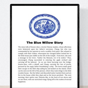 Blue Willow Story Art Print: Chinese Fable Home Decor (8x10 inch)