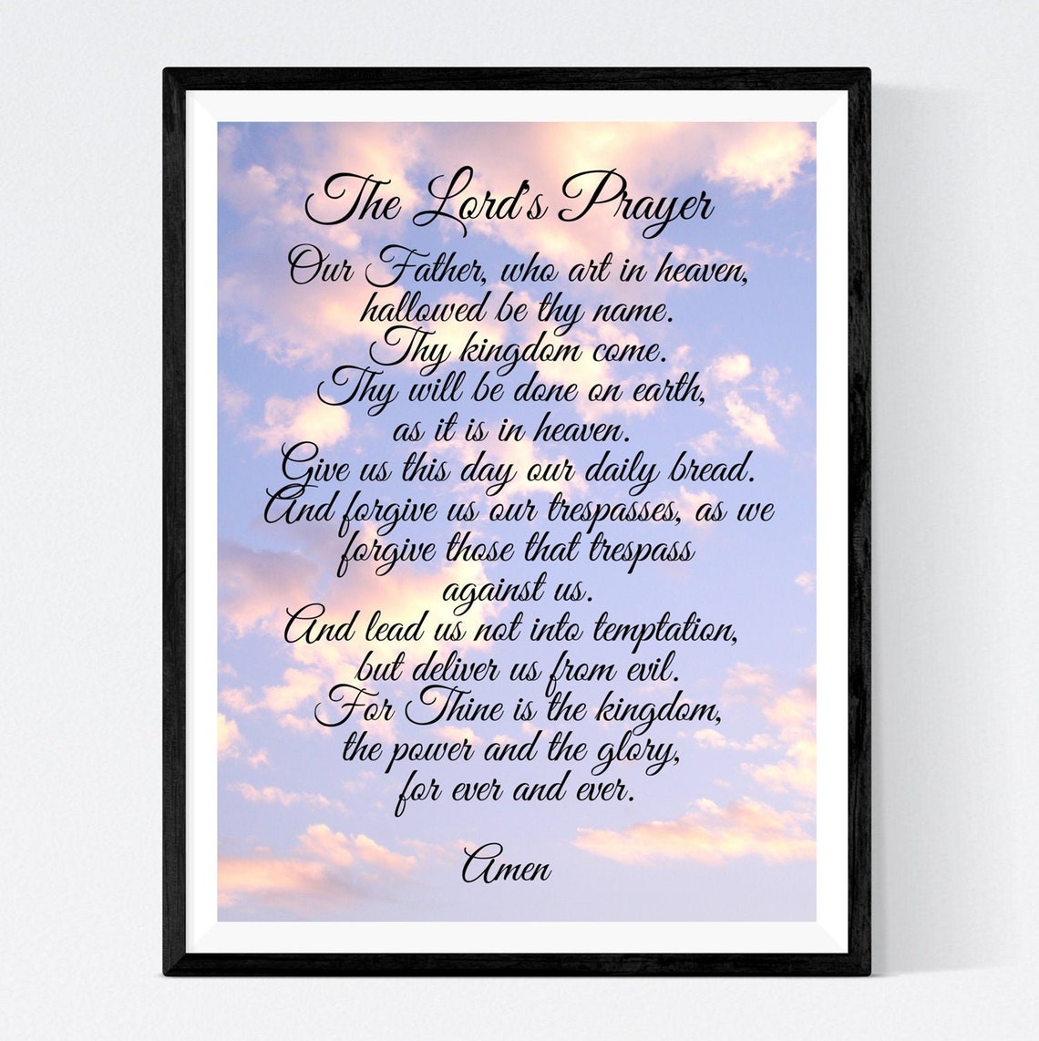 The Lord's Prayer Art Print Christian Wall Art Home Decor (8x10 Inch ...