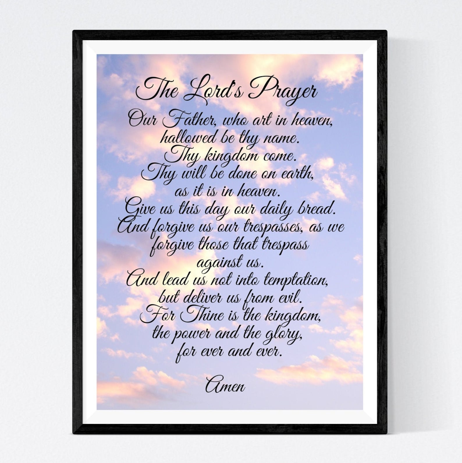 The Lord's Prayer Art Print Christian Wall Art Home Decor (8x10 Inch ...