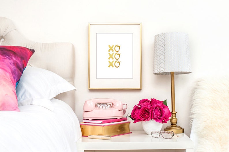 XO Gold Foil Chic Art Print Sale Fashion Wall Art Gallery Wall Art