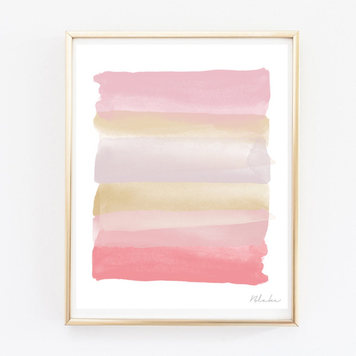 Pink Gold Bright Abstract Fashion Art Print Fashion Wall Art Etsy