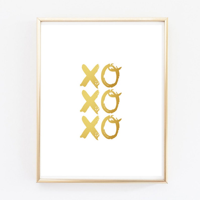 XO Gold Foil Chic Art Print Sale Fashion Wall Art Gallery Wall Art Prints Gold Office Wall Art