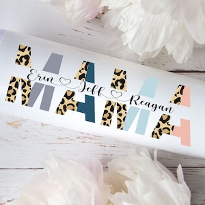 Mom Gift Personalized, Mama Tumbler, Mothers' Day Gift, Mom Tumbler with Kids Names, Leopard Mom Tumbler, Personalized Gift for Mom