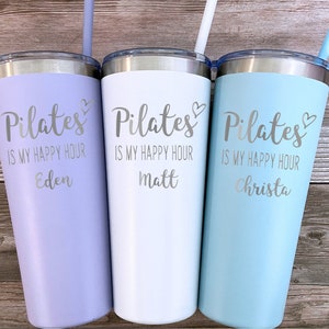 Pilates Gifts, Pilates Instructor Gifts, Pilates Tumbler, Gift for Pilates Lover, Pilates Is My Happy Hour Cup, Gifts for Pilates Teacher