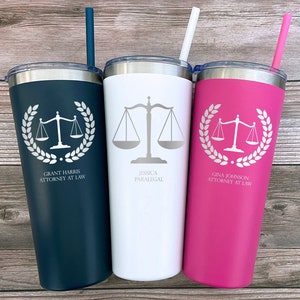 Personalized Lawyer Skinny Tumbler, Attorney Gift, Attorney at Law Gift for Women, Lawyer Graduation, Future Paralegal Gifts, Law School