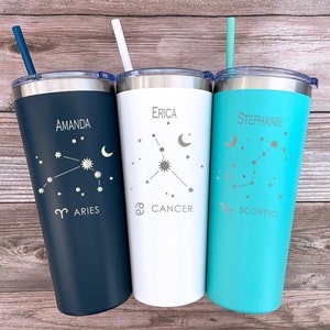 Astrology Tumbler Personalized, Astrology Gifts, Zodiac Signs with Constellations, Libra Gift, Scorpio Gifts, Constellation Gift, Virgo Gift