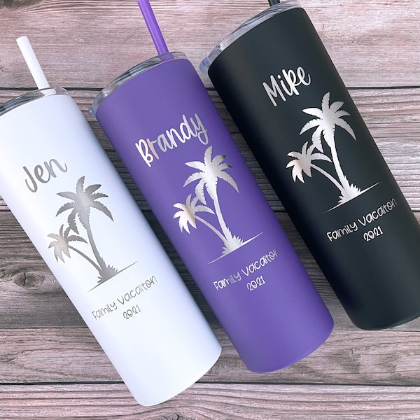Personalized Vacation Tumbler, Family Vacation Cups, Beach Vacation Tumbler, 2023 Family Trip Gift, Bachelorette Trip, Girls Trip Tumbler