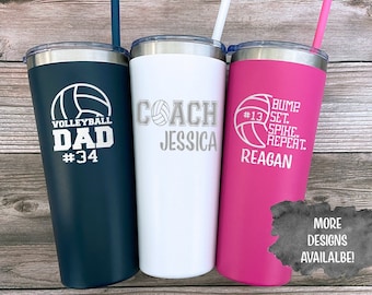 Personalized Volleyball Tumbler, Volleyball Gifts, Volleyball Mom Tumbler, Volleyball Coach Gift, Volleyball Dad, Volleyball Team Gift