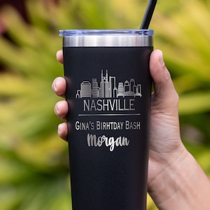 Nashville Tumbler, Nashville Skyline Tumbler, Nashville Bachelorette Trip Gift, Nashville Girls Trip, Nashville Girls Weekend Cup