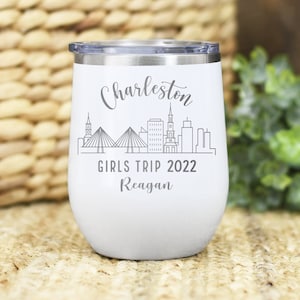 Charleston Wine Tumbler, Charleston Trip Cup, Charleston Girls Trip Tumbler, Charleston Bachelorette, Girls Trip Gift, Charleston Skyline
