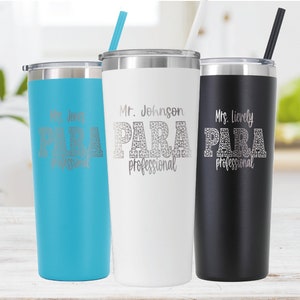 Paraprofessional Gift, PARAProfessional Tumbler Personalized, SPED Teacher, PARA Teacher Gift, Para Team, Skinny Tumbler, Paraprofession Cup