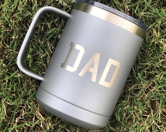 Personalized Dad Tumbler: Laser Engraved Stainless Steel Coffee Mug