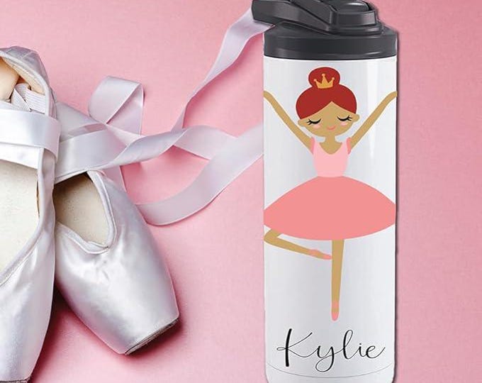 Personalized Ballerina Water Bottle: Dance Tumbler for Girls
