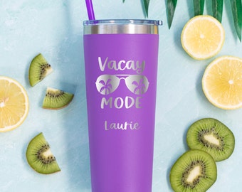 Vacay Mode Tumbler, Personalized Vacation Tumbler, Family Vacation Cups, Beach Vacation Tumbler, 2023 Family Trip Gift, Girls Trip Tumbler