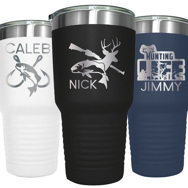 Hunting Gift for Men, Personalized Hunting Tumbler, Father's Day Gift, Deer Hunting Gift, Fishing Gift for Men, Gift for Hunter, Fishing Dad