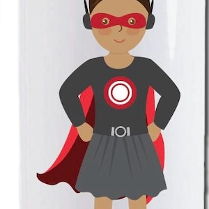 Personalized Superhero Girl Water Bottle: Hero Tumbler for Kids