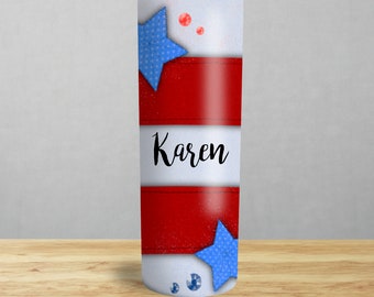 Personalized Patriotic Tumbler: 4th of July Flag Cup