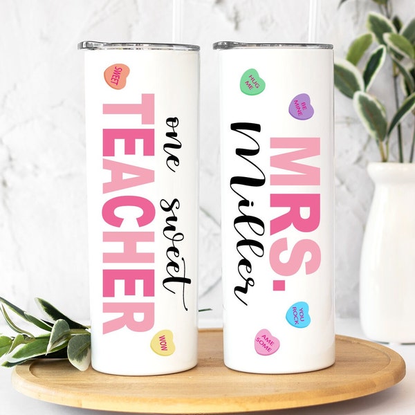 Teacher Valentines Day Gift, Valentines Day Gift for Teacher, Valentines Teacher Tumbler Personalized, Valentines Day Preschool Teacher Gift