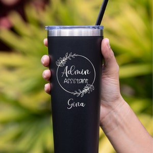 Administrative Professionals Personalized Tumbler, Administrative Assistant Tumbler, Admin Squad Gift, skinny tumbler