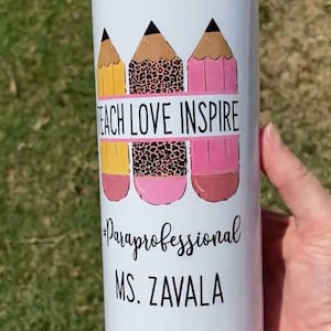 Paraprofessional Gift, PARAProfessional Tumbler Personalized, SPED Teacher, Teacher Gift, Para Team, Skinny Tumbler, Paraprofessional Cup