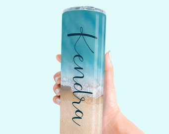 Personalized Beach Tumbler: Stainless Steel Vacation Cup