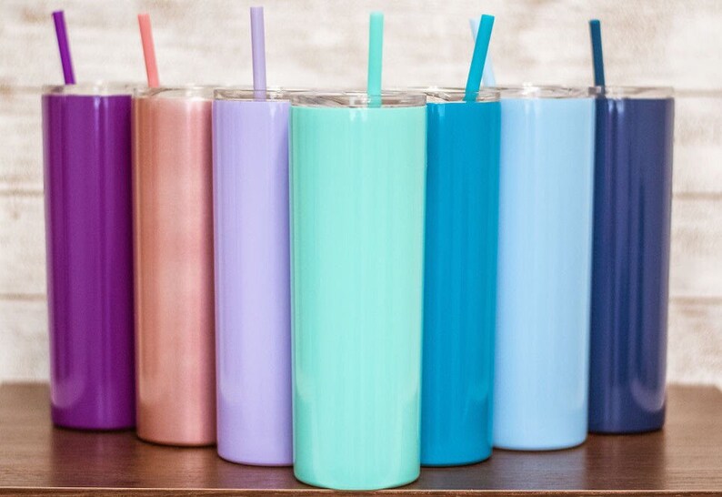 Blank Skinny Tumbler Blank Tumbler with Straw DIY Vinyl Etsy