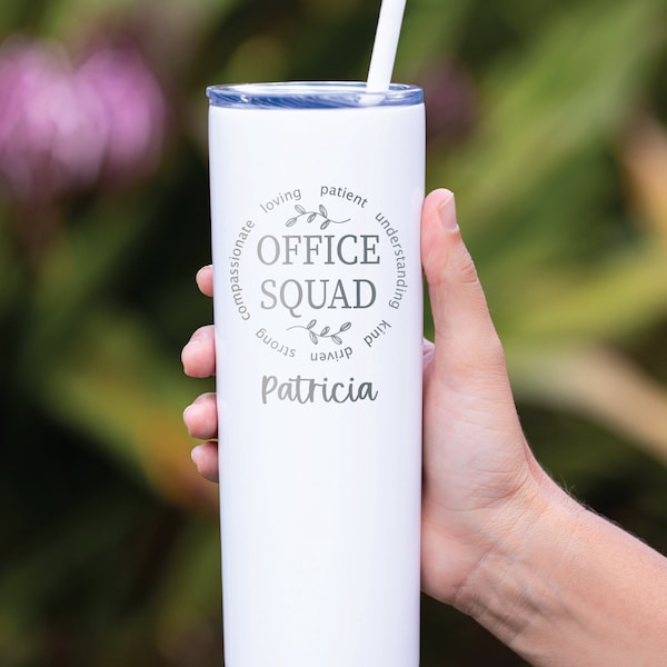 Personalized Office Squad Tumbler: Laser Engraved Stainless Steel Co-worker Gift